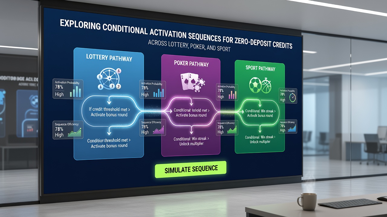 Flowchart illustrating activation steps for zero-deposit credits within poker and sports betting interfaces